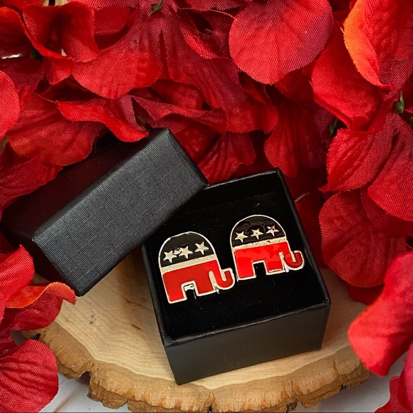 Republican U.S.A. GOP Elephant Cufflinks - Picture 12 of 15